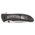 Black everyday carry pocket knife with anodized aluminum handle