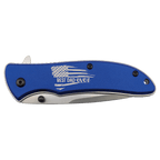 Blue everyday carry pocket knife with anodized aluminum handle