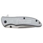 Gray everyday carry pocket knife with anodized aluminum handle