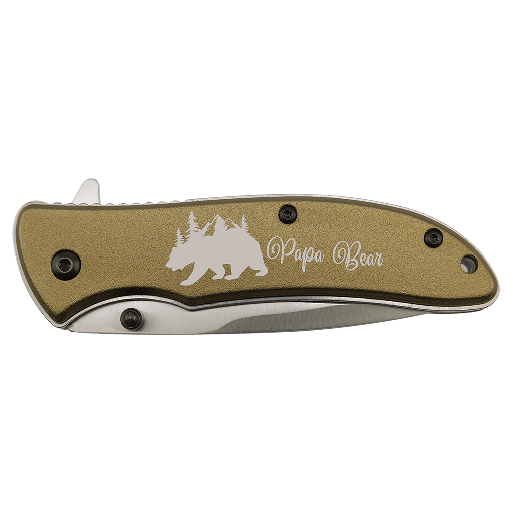 Flat Dark Earth everyday carry pocket knife with anodized aluminum handle