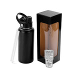 Black 32 oz. insulated water bottle with sport lid and gift box