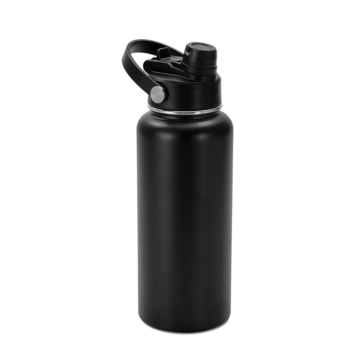 Black 32 oz. Hydro Water Bottle in powder coated stainless steel — custom engraved water bottle by Solano Laser Craft