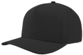 Black Zapped Blackhawk five-panel perforated performance cap — custom patch work hat
