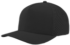 Black Zapped Blackhawk five-panel perforated performance cap — custom patch work hat
