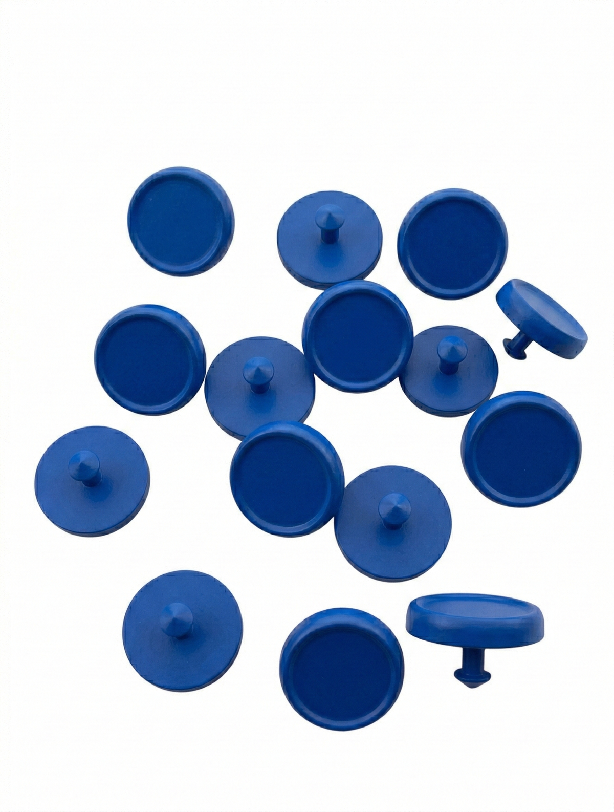Blue golf club grip markers, a set of fourteen