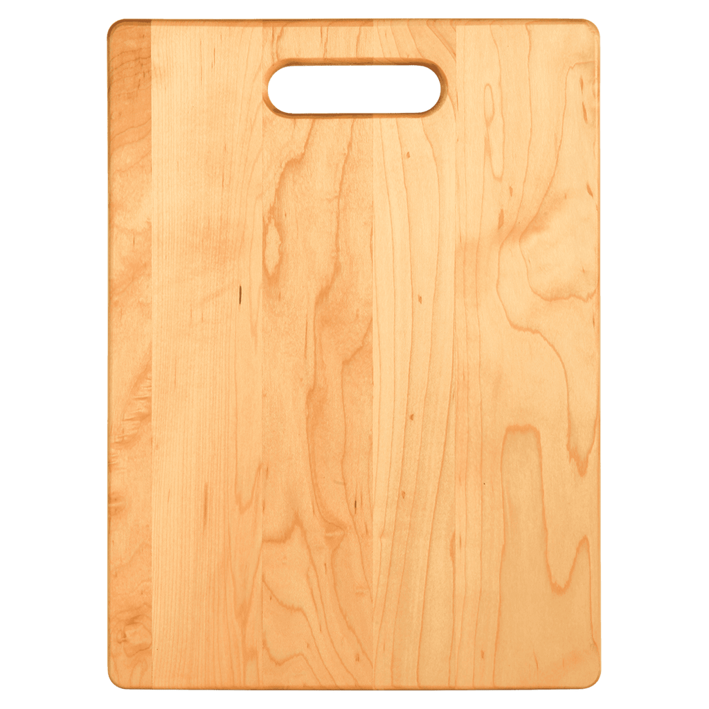 Flat maple cutting board, 13 3/4 by 9 3/4 inches, unengraved