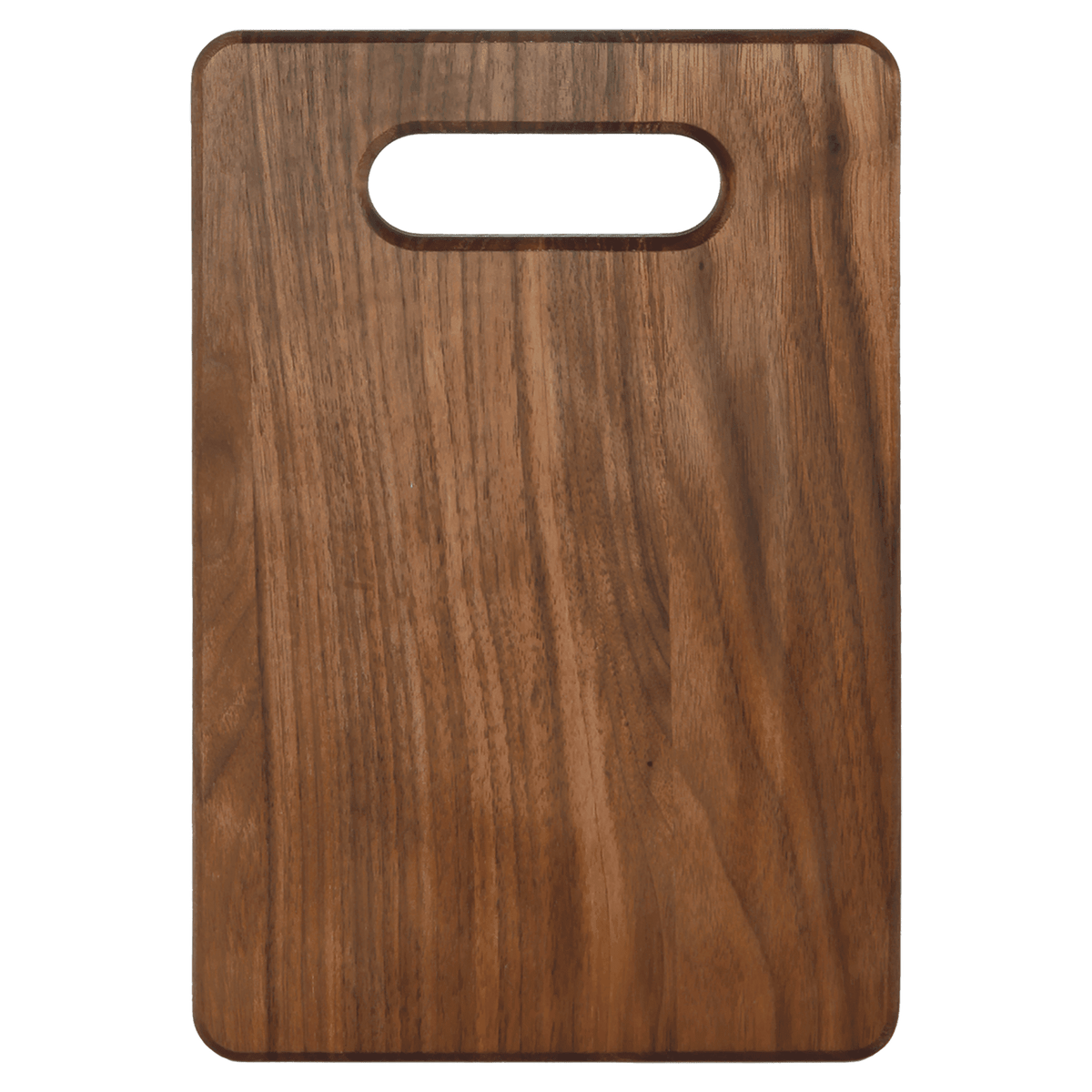 Flat walnut cutting board, 9 by 6 inches, unengraved
