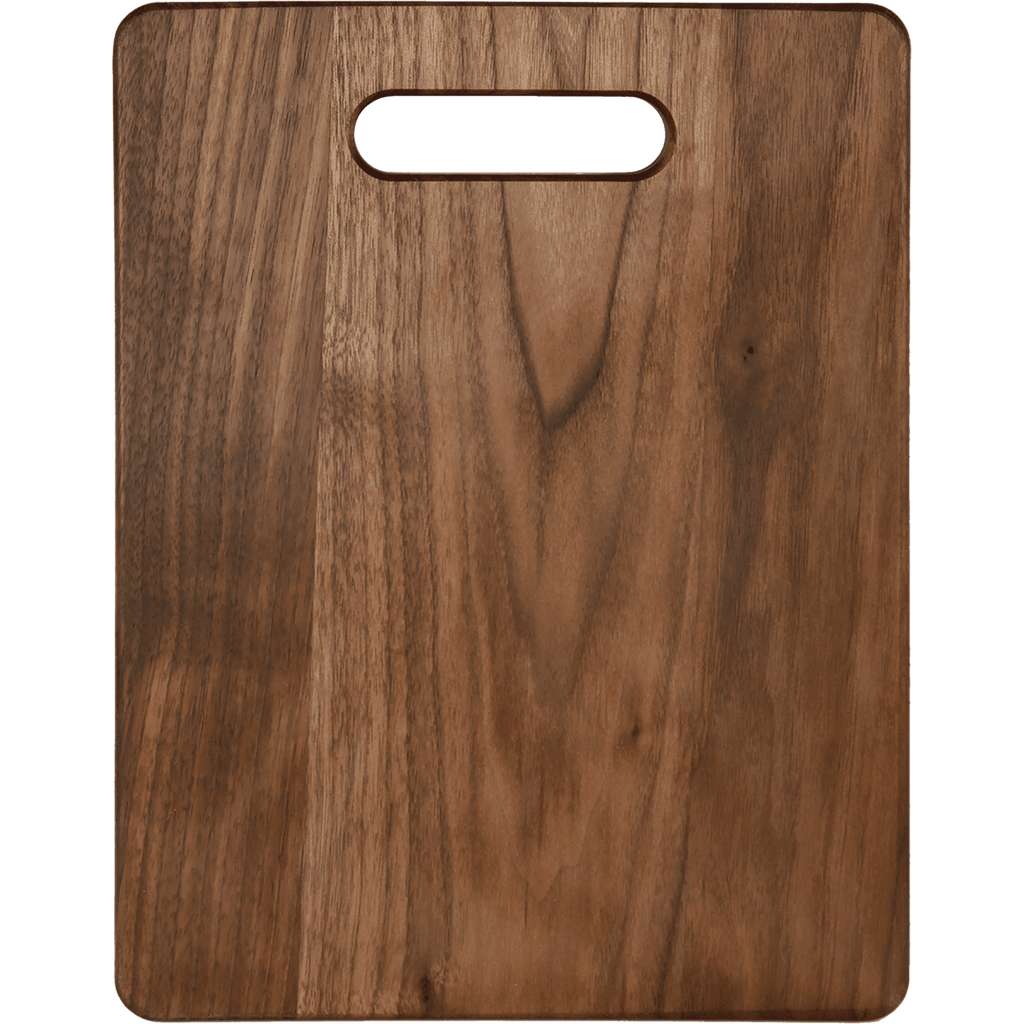 Flat walnut cutting board, 11 1/2 by 8 3/4 inches, unengraved