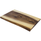 Angled view of the live edge walnut bar board showing the bark-line edge