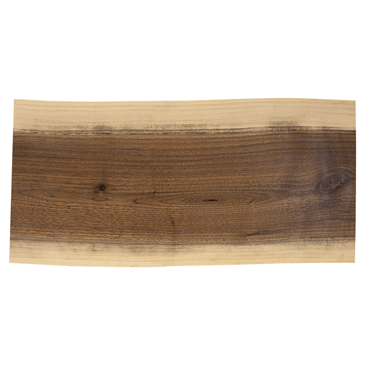 Live edge black walnut charcuterie board, 18 by 8 inches, unengraved