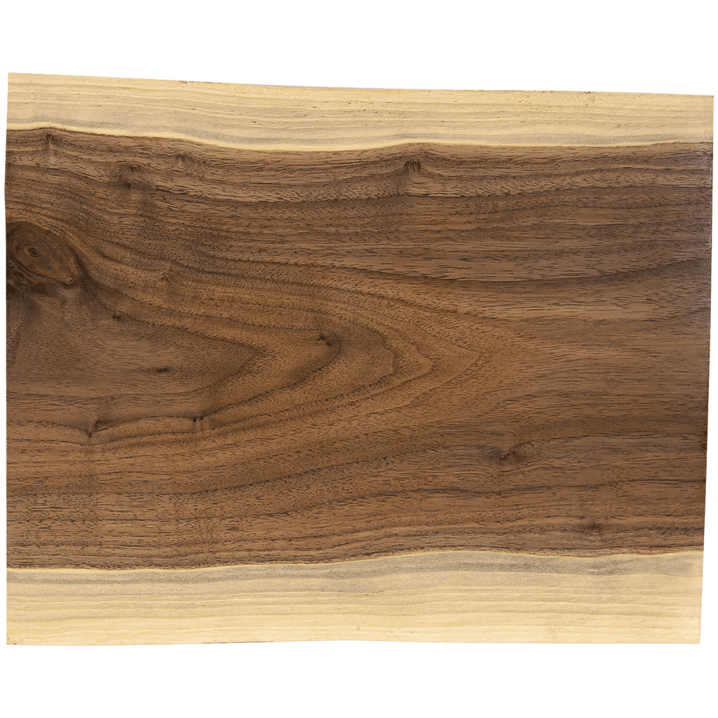 Live edge black walnut charcuterie board, 11 1/2 by 8 3/4 inches, unengraved