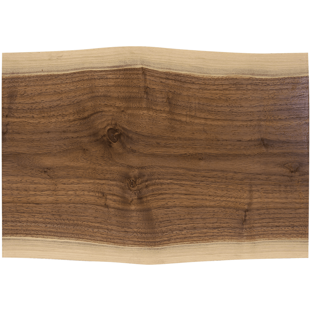 Live edge black walnut charcuterie board, 13 3/4 by 9 3/4 inches, unengraved