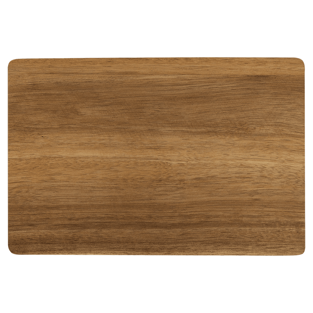 Flat acacia cutting board, 9 by 6 inches, unengraved