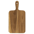 Flat acacia paddle cutting board with handle, 13 1/2 by 7 inches, unengraved