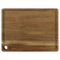Acacia cutting board with juice groove and corner hang hole, 11 1/2 by 8 3/4 inches, unengraved