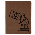 Dark Brown leatherette portfolio with zipper and notepad