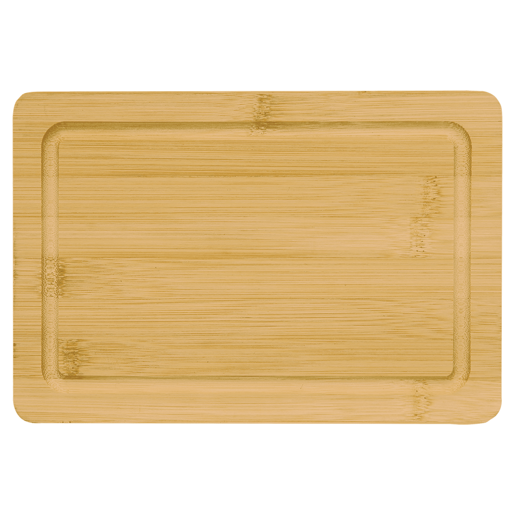 Bamboo cutting board with juice groove, 9 by 6 inches, unengraved