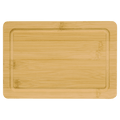 Bamboo cutting board with juice groove, 9 by 6 inches, unengraved