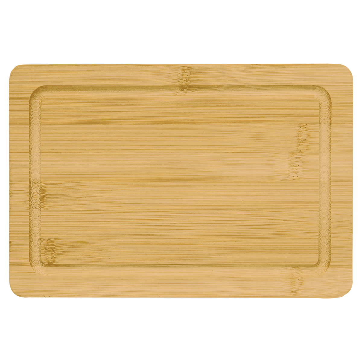 Bamboo cutting board with juice groove, 9 by 6 inches, unengraved