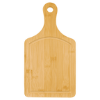 Bamboo paddle cutting board with juice groove and handle, 13 1/2 by 7 inches, unengraved