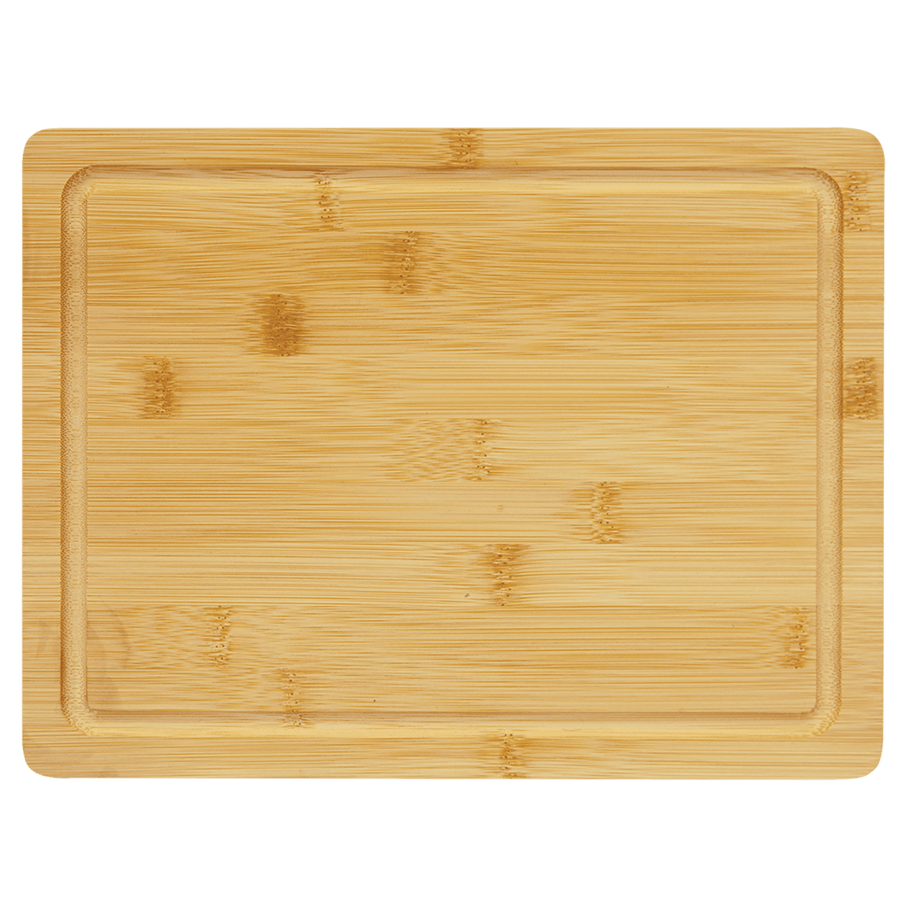 Bamboo cutting board with juice groove, 11 1/2 by 8 3/4 inches, unengraved