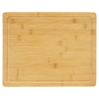 Bamboo cutting board with juice groove, 13 3/4 by 11 inches, unengraved