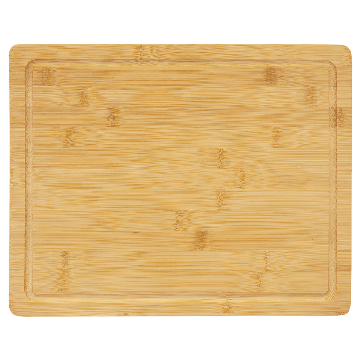 Bamboo cutting board with juice groove, 13 3/4 by 11 inches, unengraved
