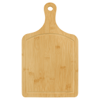 Bamboo paddle cutting board with juice groove and handle, 15 1/2 by 9 inches, unengraved