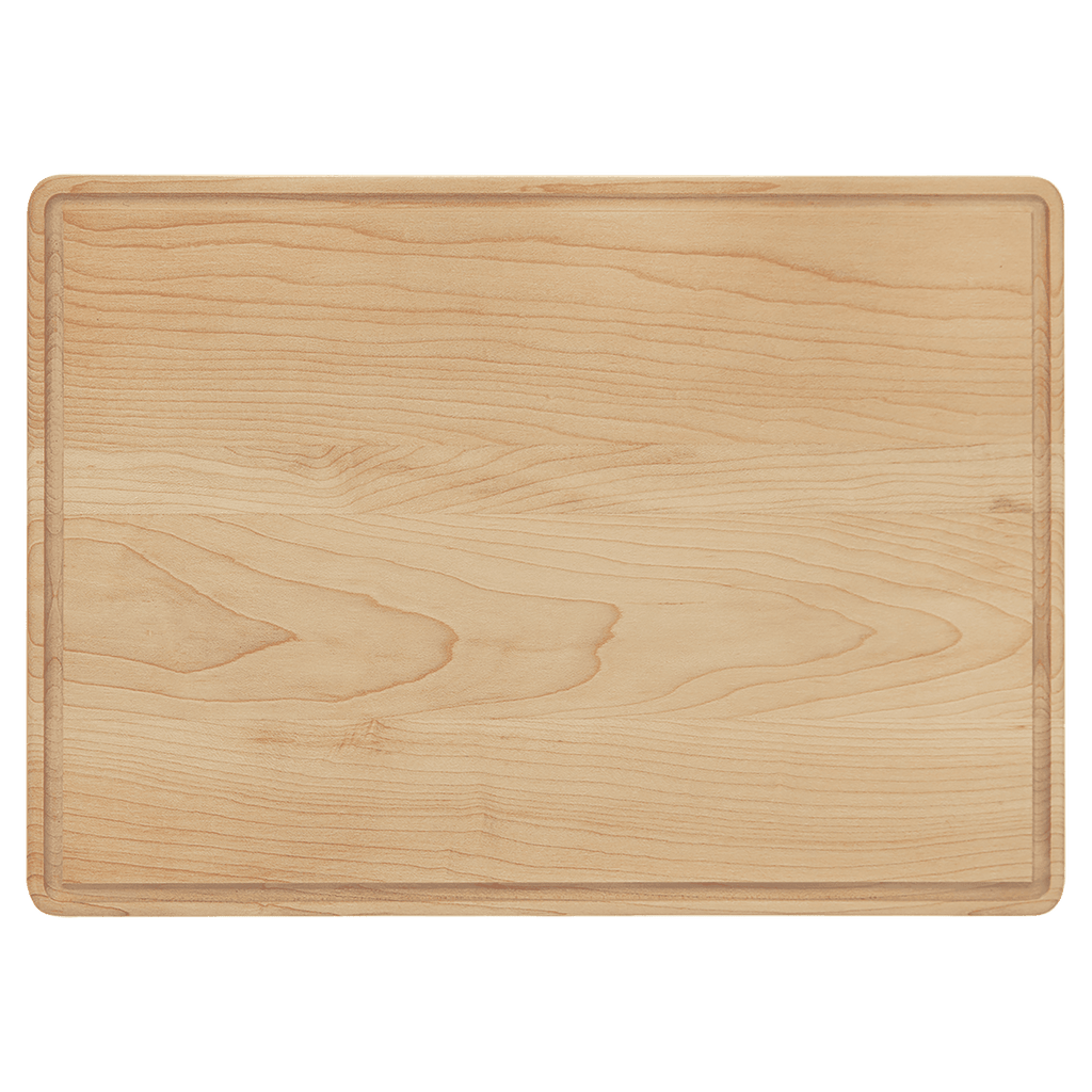 Maple cutting board with juice groove, 13 3/4 by 9 3/4 inches, unengraved