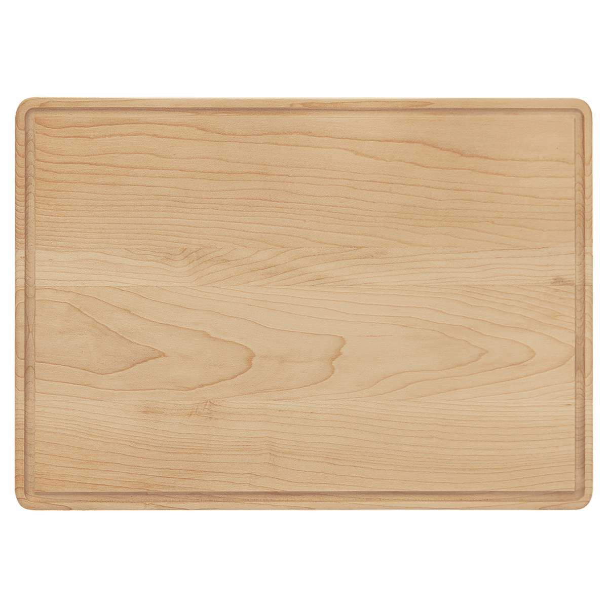 Maple cutting board with juice groove, 13 3/4 by 9 3/4 inches, unengraved
