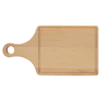 Maple paddle cutting board with handle and juice groove, 13 1/2 by 7 inches, unengraved