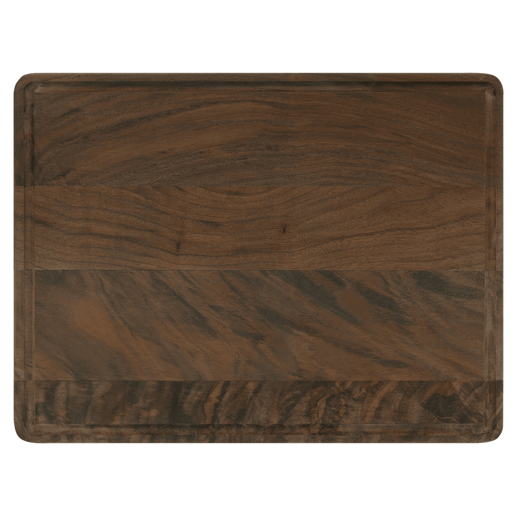 Walnut cutting board with juice groove, 11 1/2 by 8 3/4 inches, unengraved