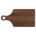 Walnut paddle cutting board with handle and juice groove, 13 1/2 by 7 inches, unengraved