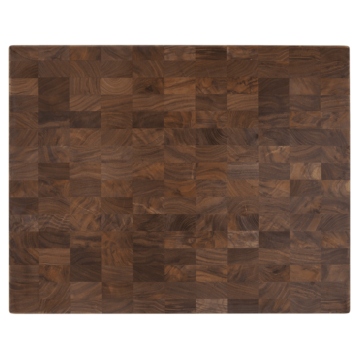 Walnut butcher block cutting board, 16 by 13 by 1 3/8 inches, unengraved
