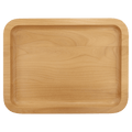 Alder wood serving tray with recessed center, top view, unengraved
