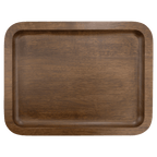 Walnut serving tray with recessed center, top view, unengraved