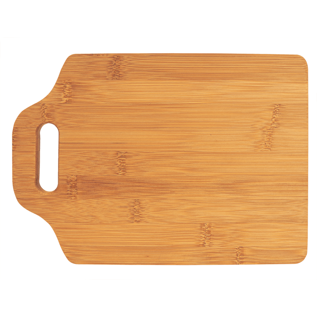 Bamboo cutting board with handle, 11 by 7 3/4 inches, unengraved