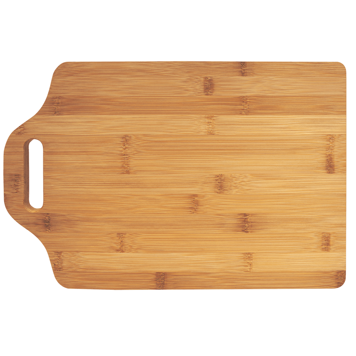 Bamboo cutting board with handle, 15 by 10 1/4 inches, unengraved