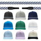 Navy and White Anyrope interchangeable hat rope — braided snapback rope