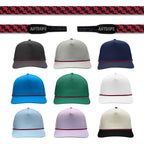 Red and Black Anyrope interchangeable hat rope — braided snapback rope