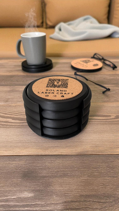 Coaster Set with Custom Cork insert