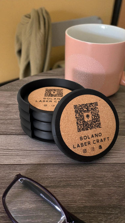 Coaster Set with Custom Cork insert
