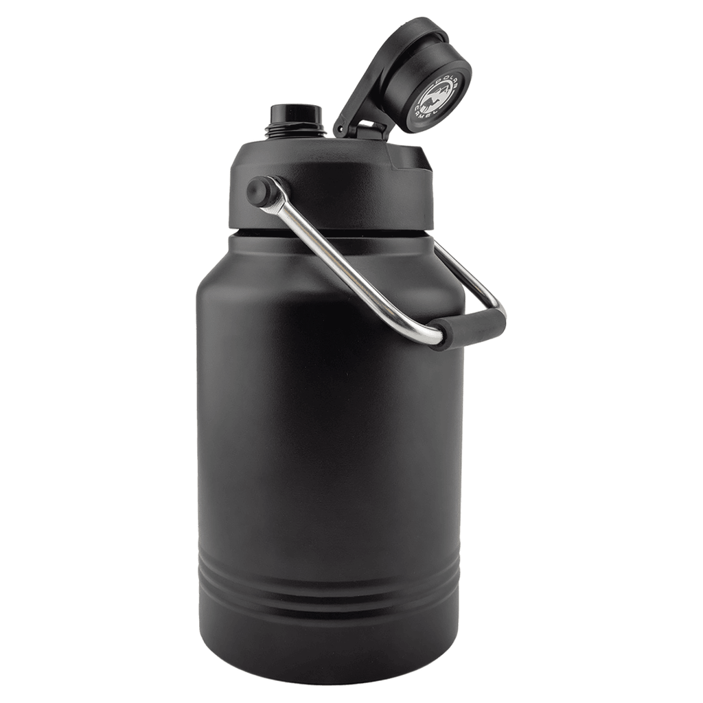 64 oz. insulated water jug with the chug lid spout flipped open