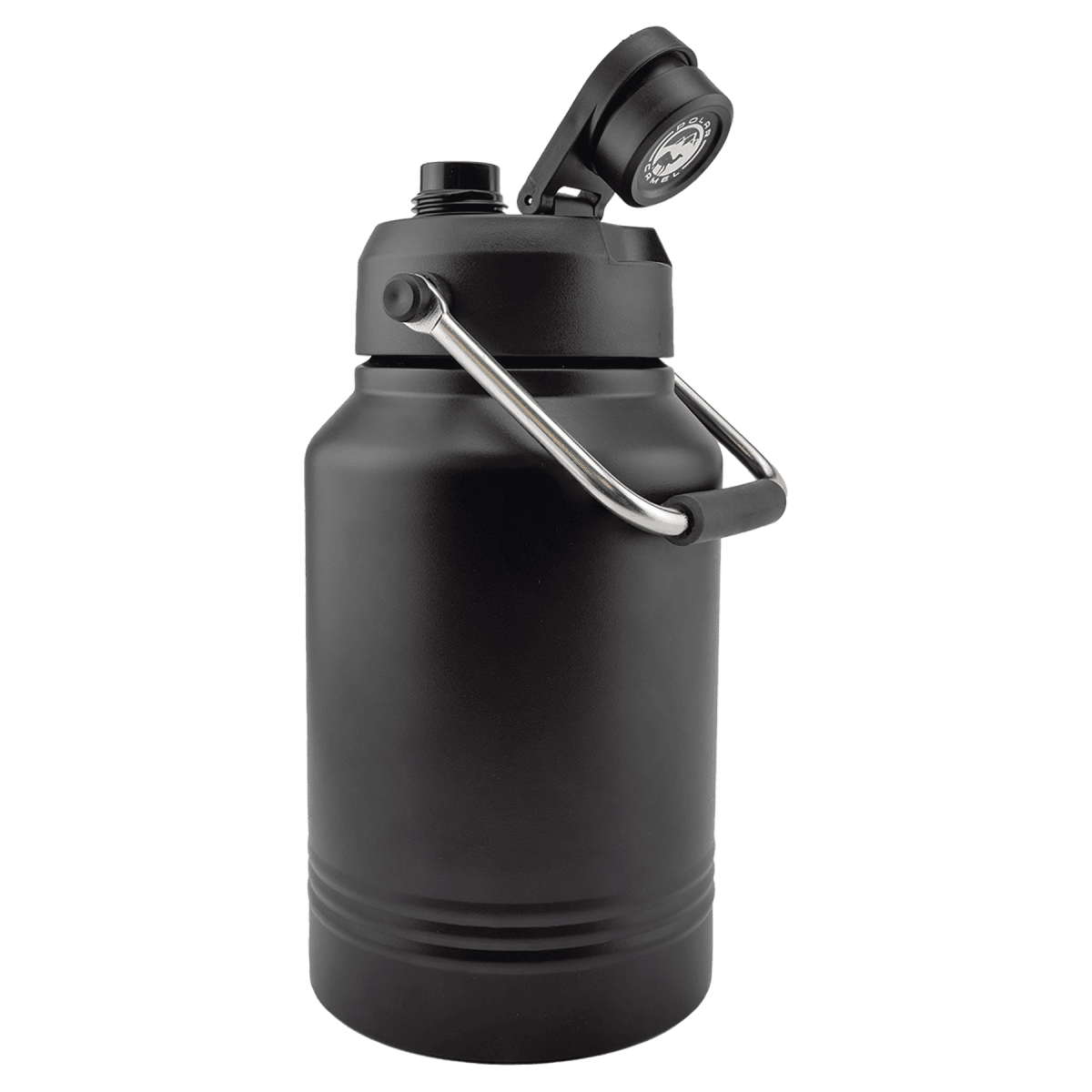 64 oz. insulated water jug with the chug lid spout flipped open