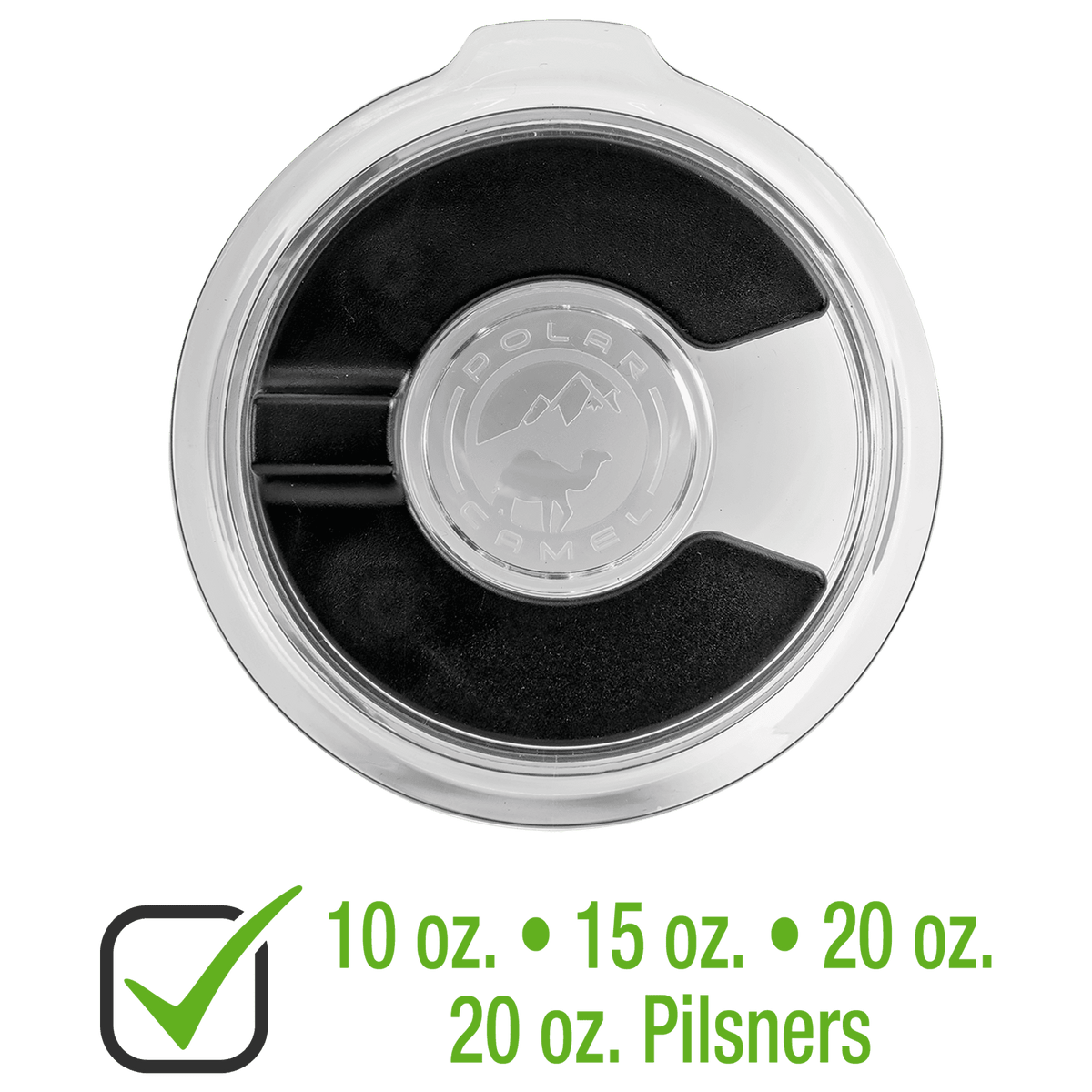 Clear magnetic slider lid for 10, 15, 16 and 20 oz Polar Camel tumblers and 20 oz pilsners