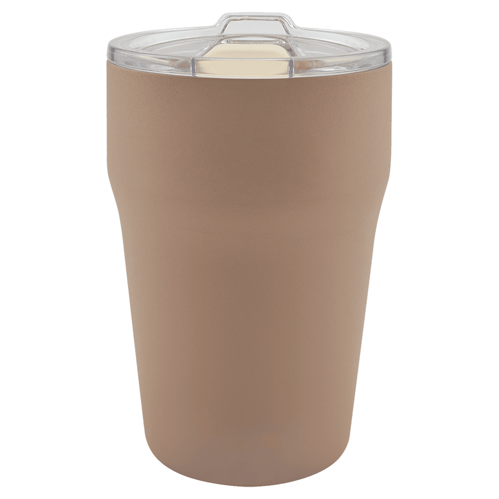 Clay 13 oz. ceramic-lined stackable tumbler with clear slider lid