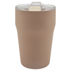 Clay 13 oz. ceramic-lined stackable tumbler with clear slider lid
