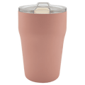 Dusty rose 13 oz. ceramic-lined stackable tumbler with clear slider lid