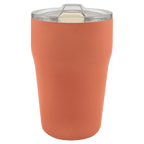 Terracotta 13 oz. ceramic-lined stackable tumbler with clear slider lid