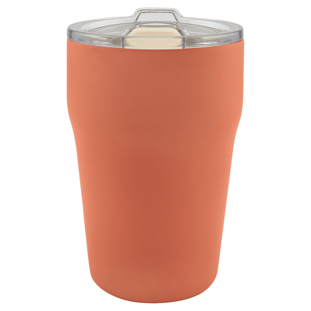 Terracotta 13 oz. ceramic-lined stackable tumbler with clear slider lid